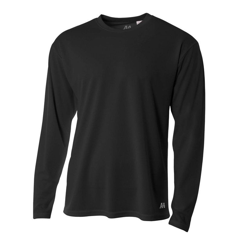 A4 Men's Long Sleeve Birds-Eye Mesh Crew