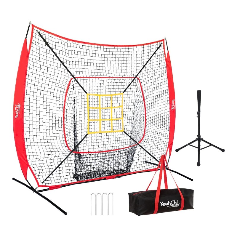 7 x 7 ft Net with Tee and Strike Zone