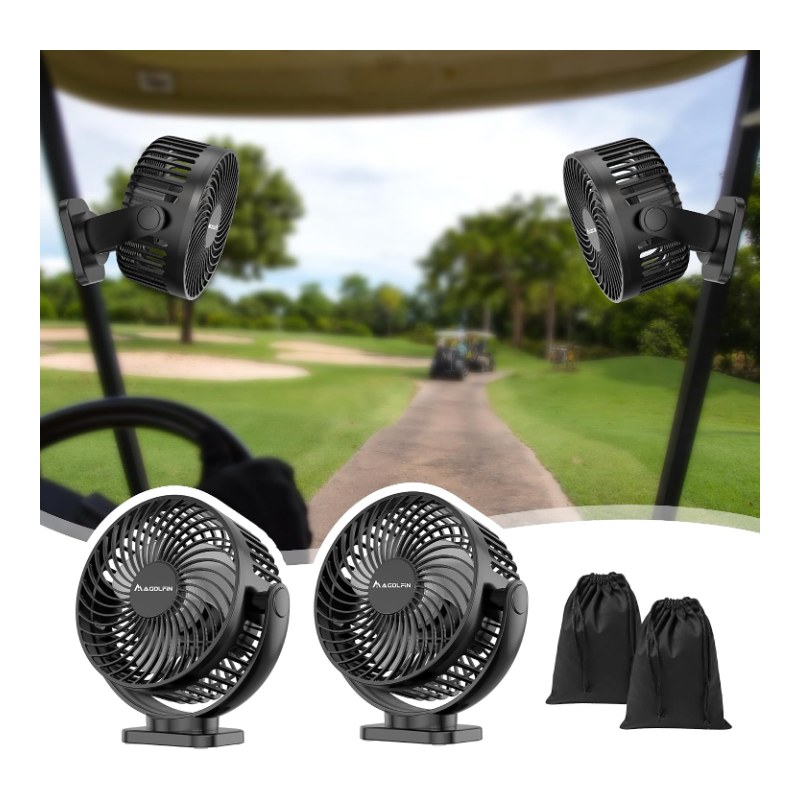 Magnetic Golf Cart Fan, 2X Magnet