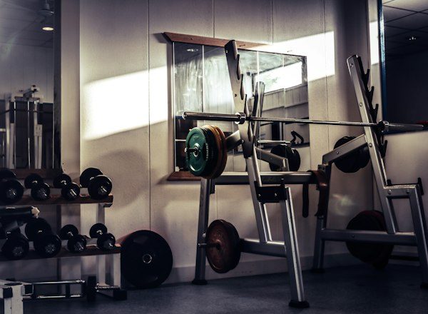 Barbell on a rack
