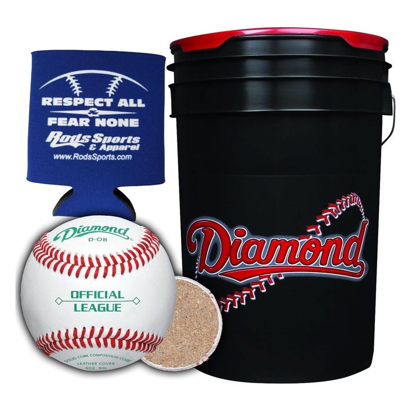 Diamond 6-Gallon Ball Bucket with 30 DOB Baseballs
