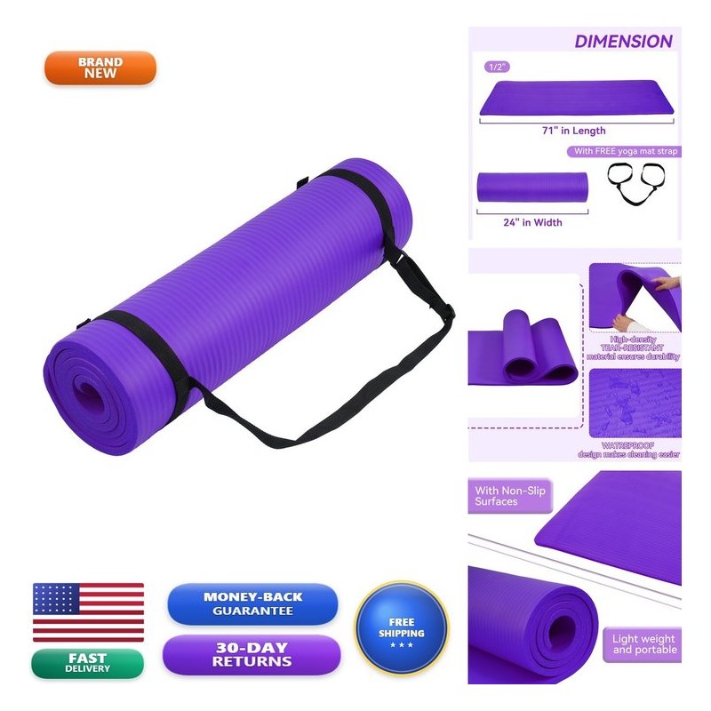 Fitvids 1/2″ Thick Exercise Yoga Mat