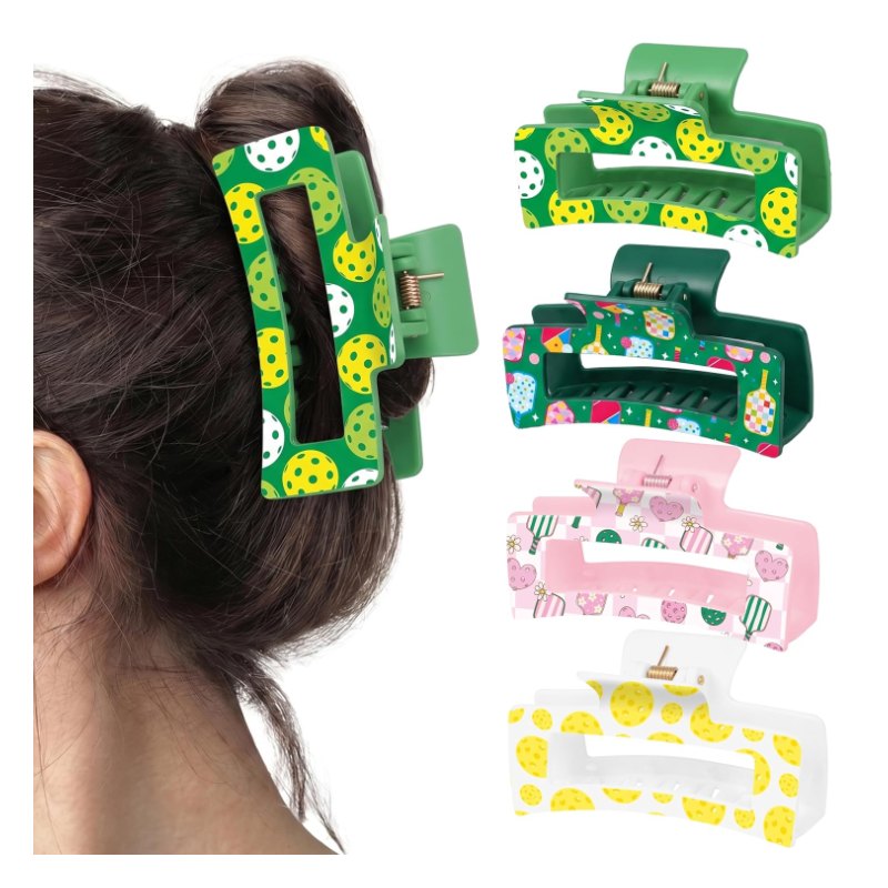 Pickleball hair claw clips